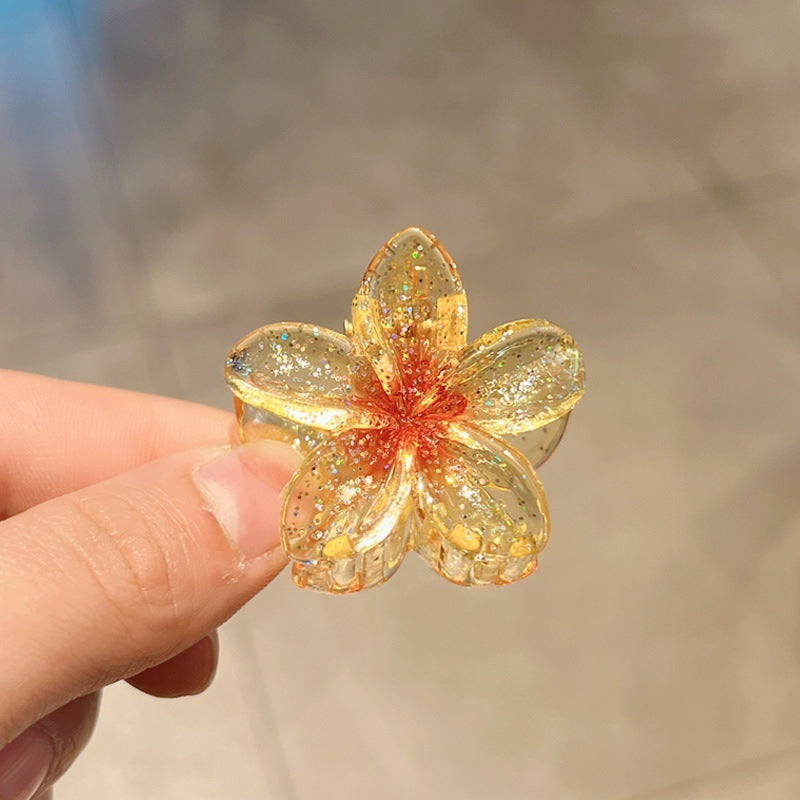 High Sense Plumeria Ruby Seaside Holiday Barrettes