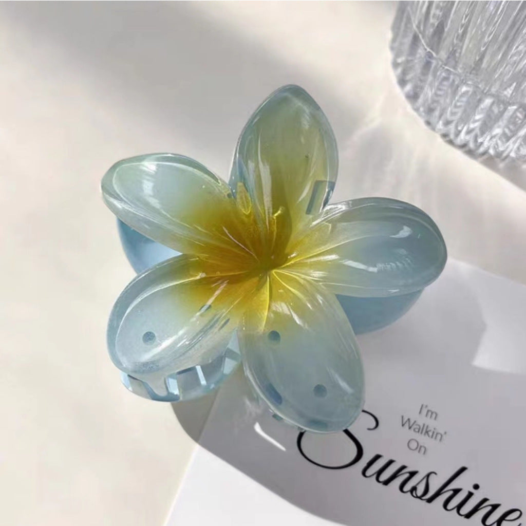 High Sense Plumeria Ruby Seaside Holiday Barrettes