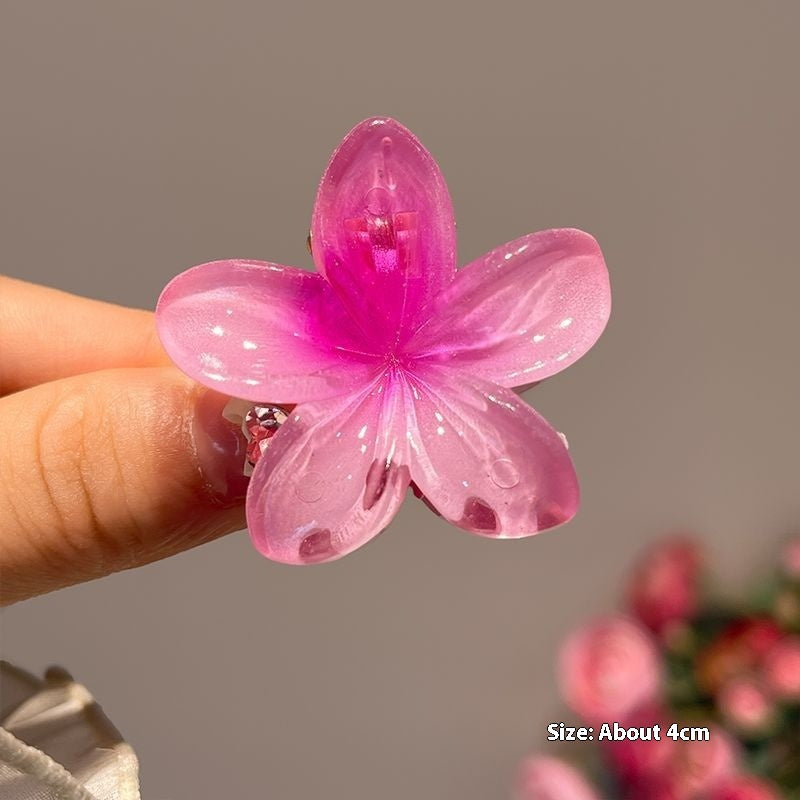 High Sense Plumeria Ruby Seaside Holiday Barrettes