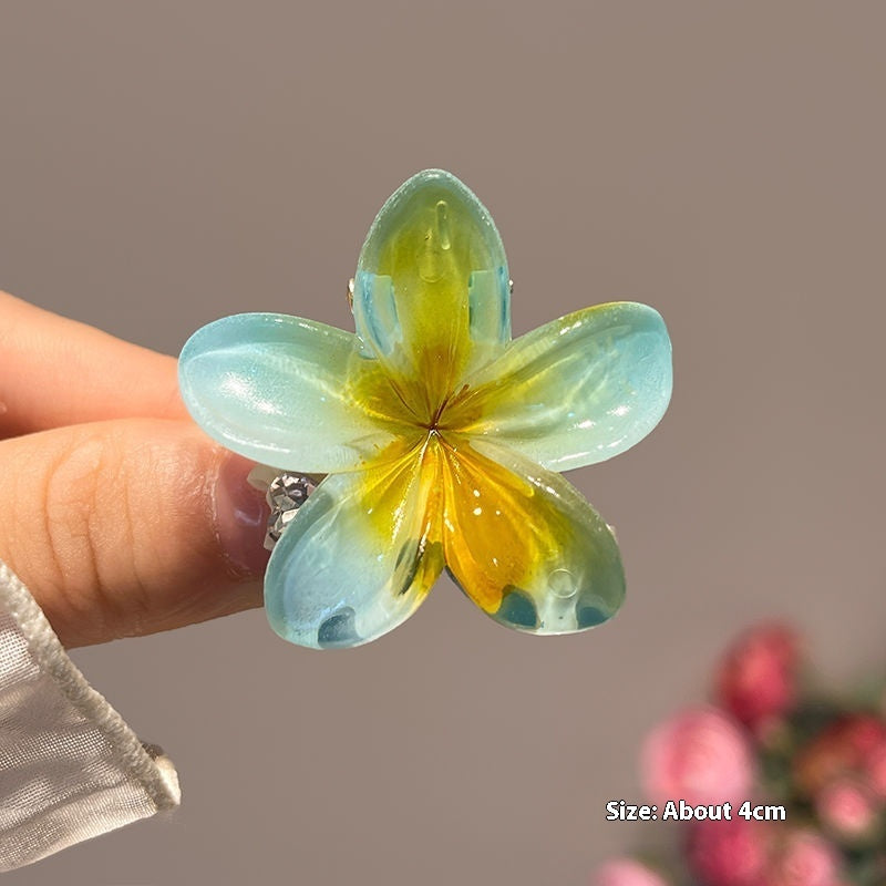 High Sense Plumeria Ruby Seaside Holiday Barrettes