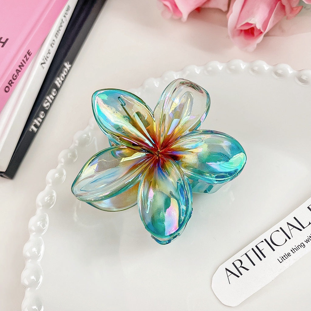 High Sense Plumeria Ruby Seaside Holiday Barrettes