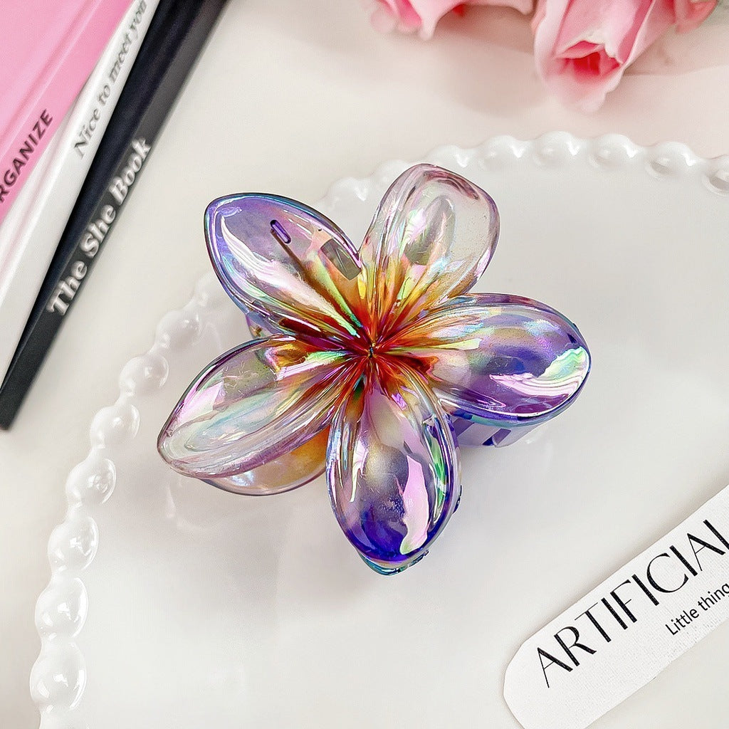 High Sense Plumeria Ruby Seaside Holiday Barrettes