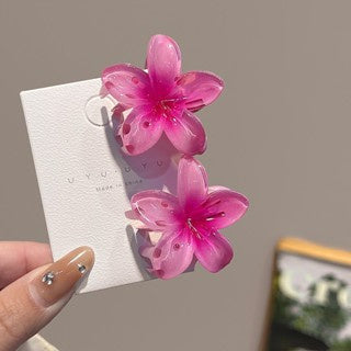 High Sense Plumeria Ruby Seaside Holiday Barrettes