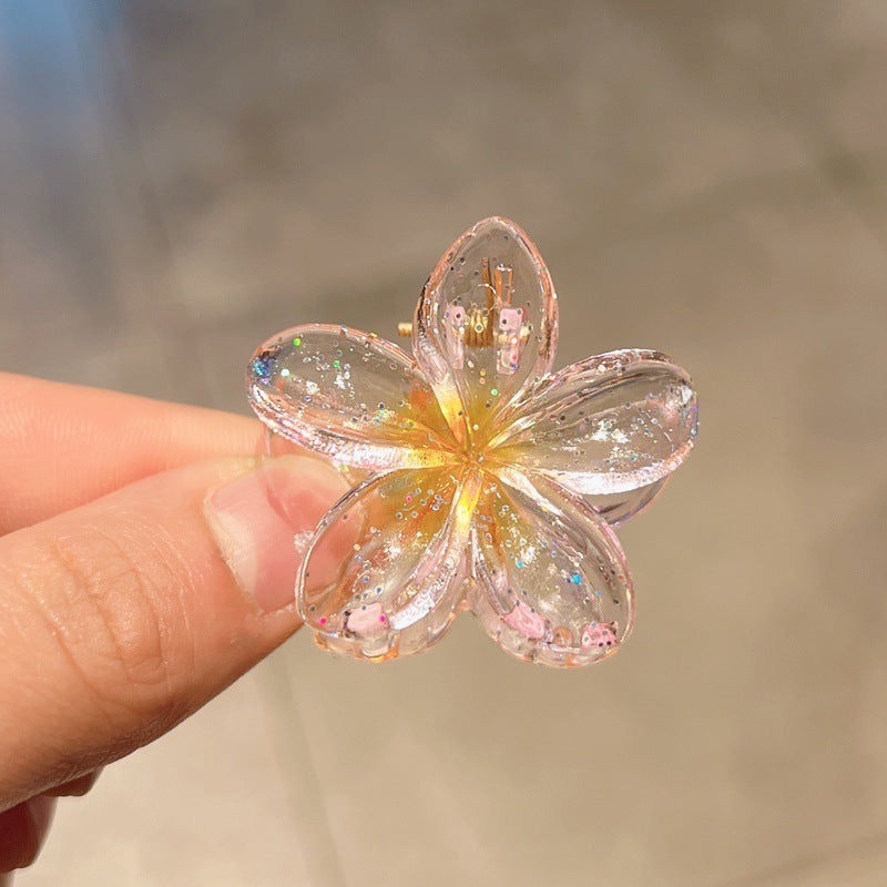 High Sense Plumeria Ruby Seaside Holiday Barrettes