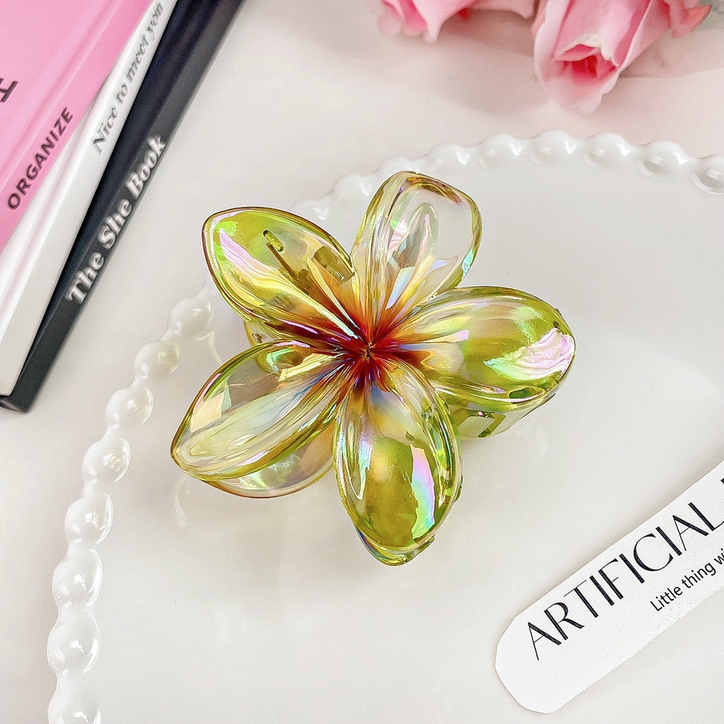 High Sense Plumeria Ruby Seaside Holiday Barrettes
