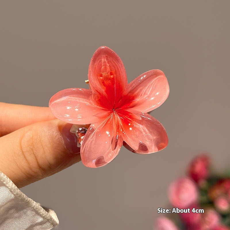 High Sense Plumeria Ruby Seaside Holiday Barrettes