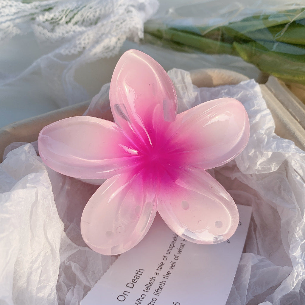 High Sense Plumeria Ruby Seaside Holiday Barrettes