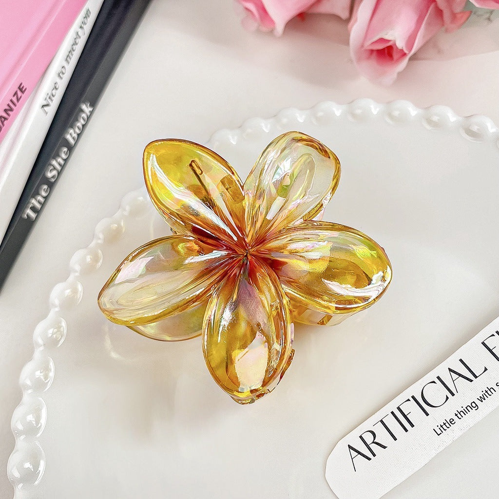 High Sense Plumeria Ruby Seaside Holiday Barrettes