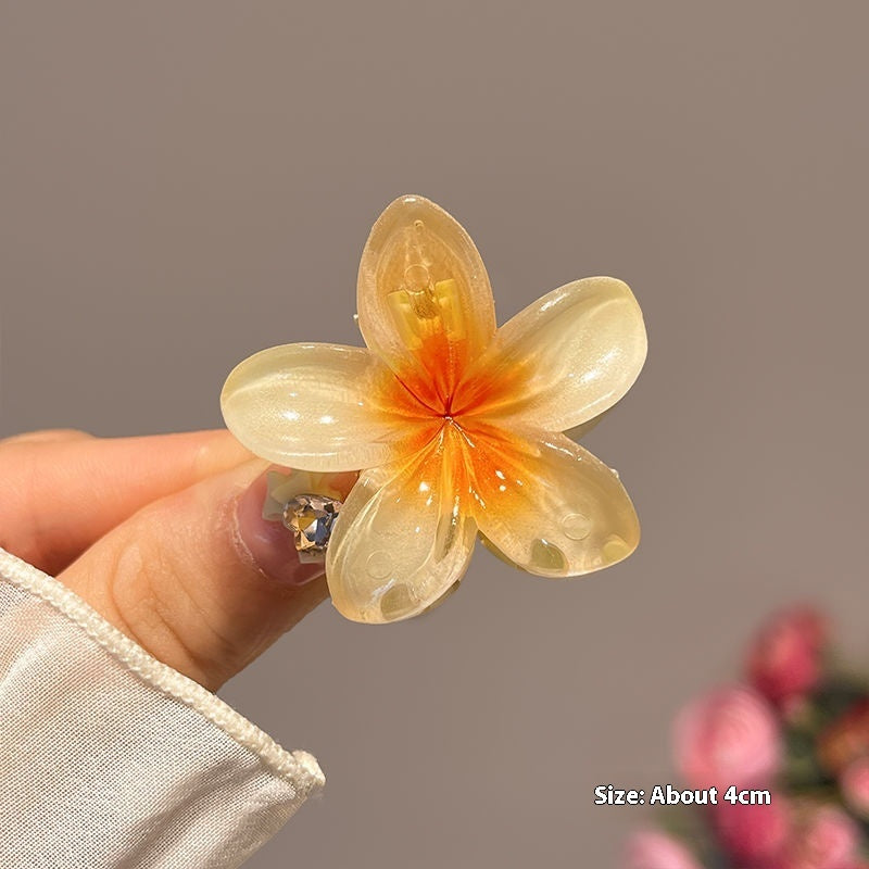 High Sense Plumeria Ruby Seaside Holiday Barrettes